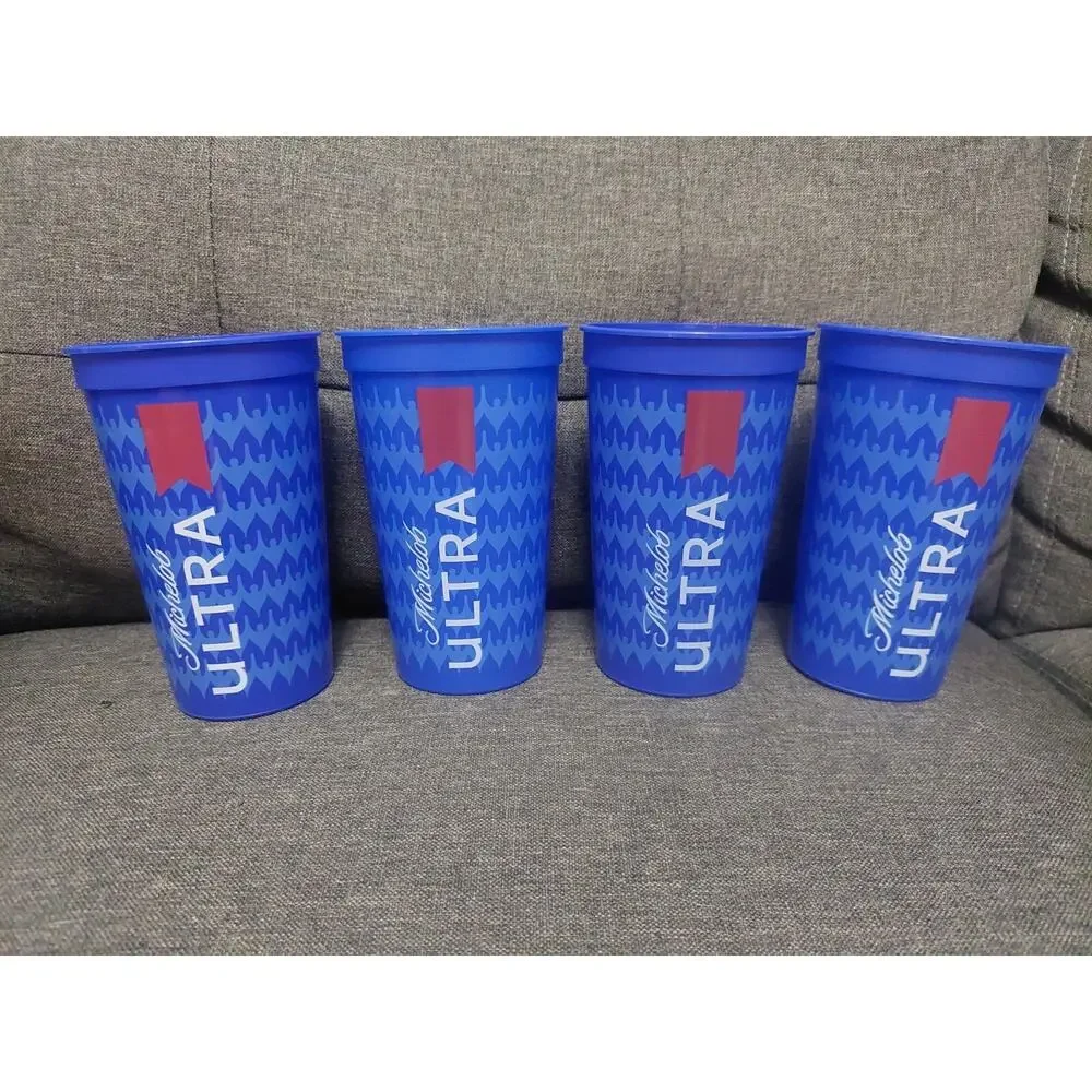 COPA America USA 2024 Michelob Ultra Collective Plastic Cup Blue Set Of 4 Nice**